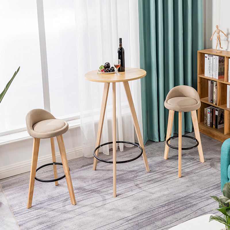1/3 Pieces Modern Style Solid Wood Round Pub Table with High Stools