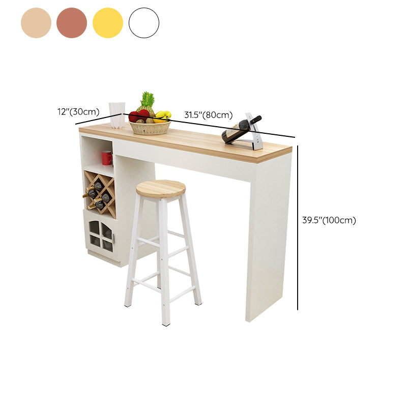 Contemporary Double Pedestal Rectangle Bar Table for Kitchen Dining Room