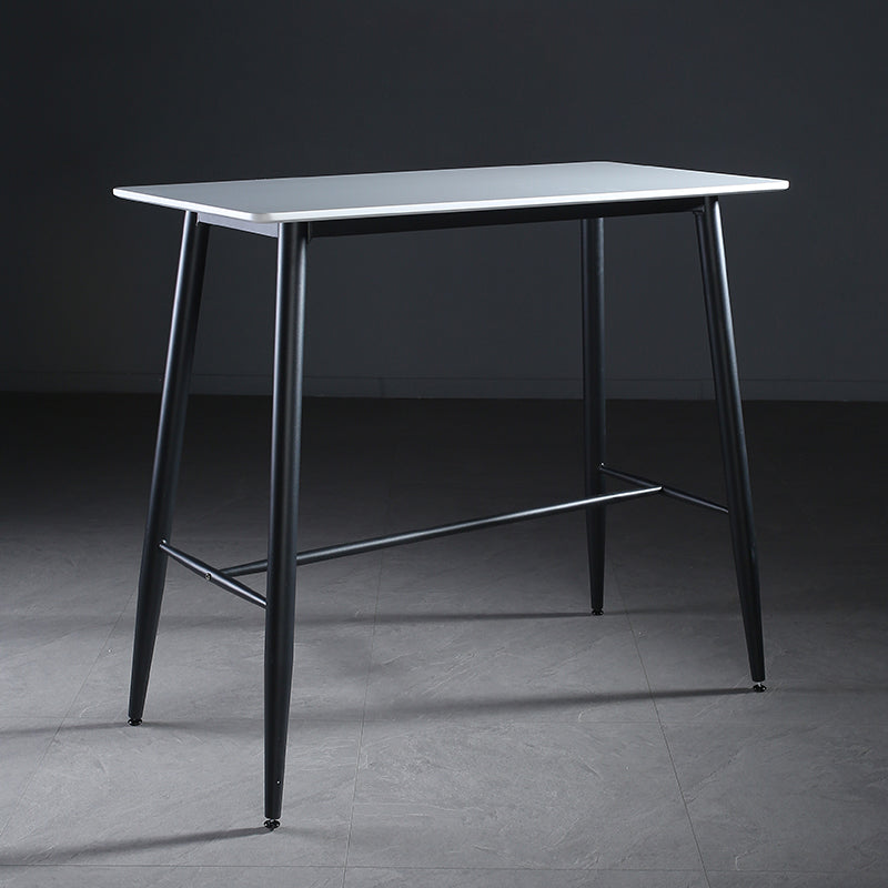 Indoor Modern Rectangle Trestle Bar Dining Table with Metal Legs