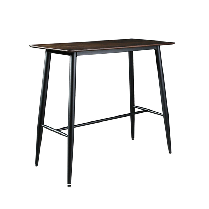 Indoor Modern Rectangle Trestle Bar Dining Table with Metal Legs