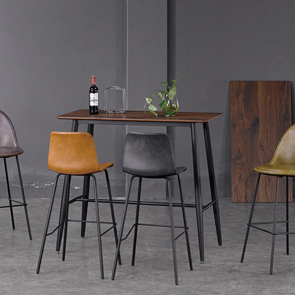 Indoor Modern Rectangle Trestle Bar Dining Table with Metal Legs