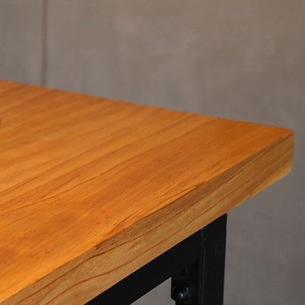 Industrial Indoor Rectangle Trestle Bar Table in Metal and Wood