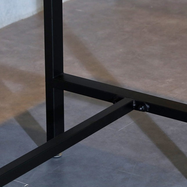 Industrial Indoor Rectangle Trestle Bar Table in Metal and Wood