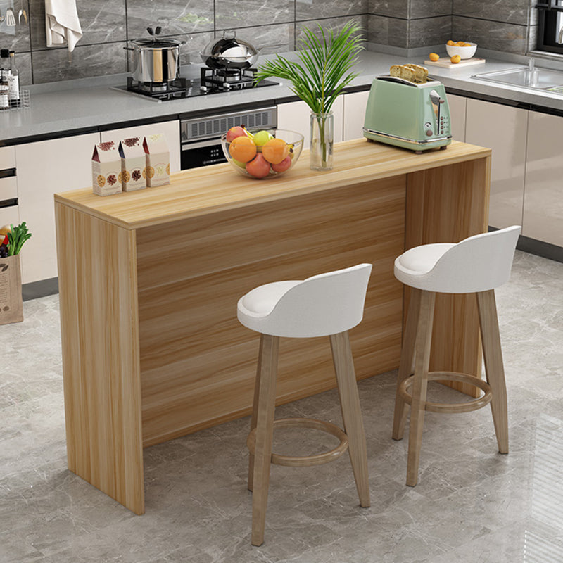 Modern Living Room Rectangle Wooden Top Pedestal Bar Dining Table