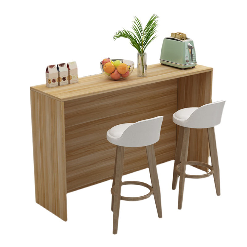 Modern Living Room Rectangle Wooden Top Pedestal Bar Dining Table