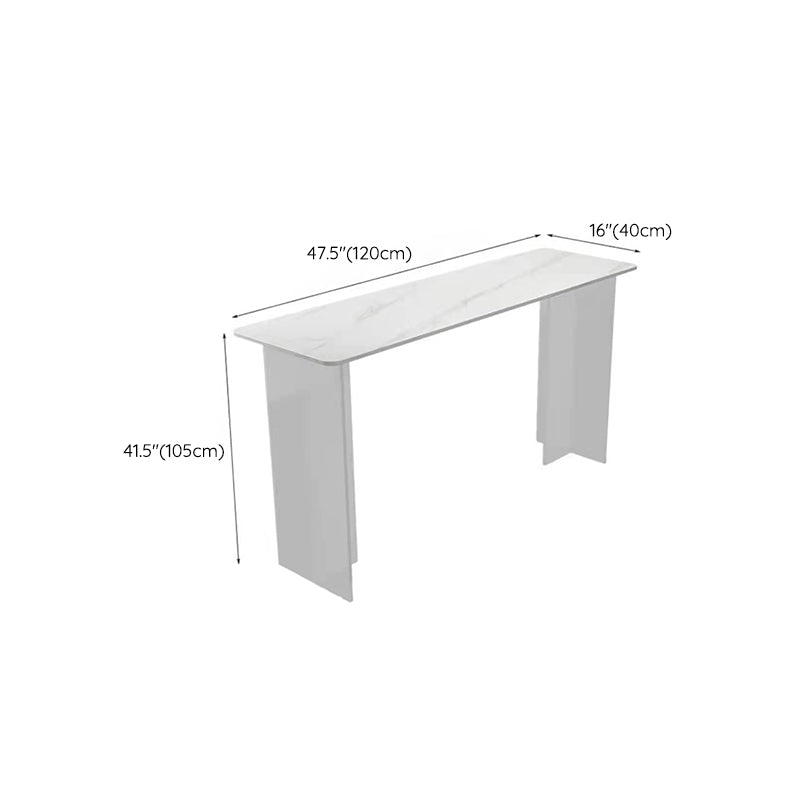 Modern White Stone Top Bistro Table with Acrylic Base for Small Places