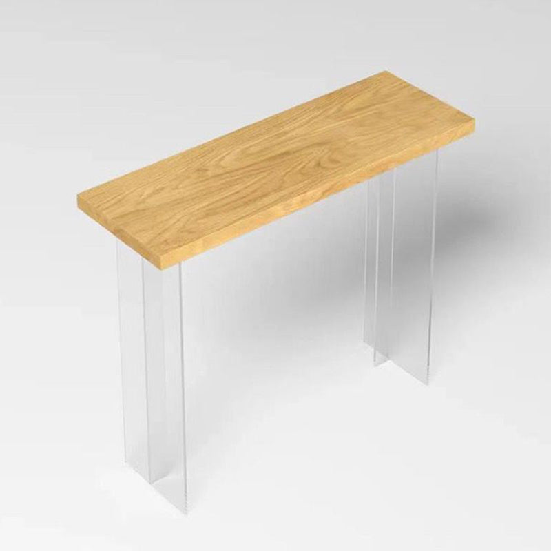 Contemporary Solid Wood Acrylic Base Bar Table for Kitchen Dining Room