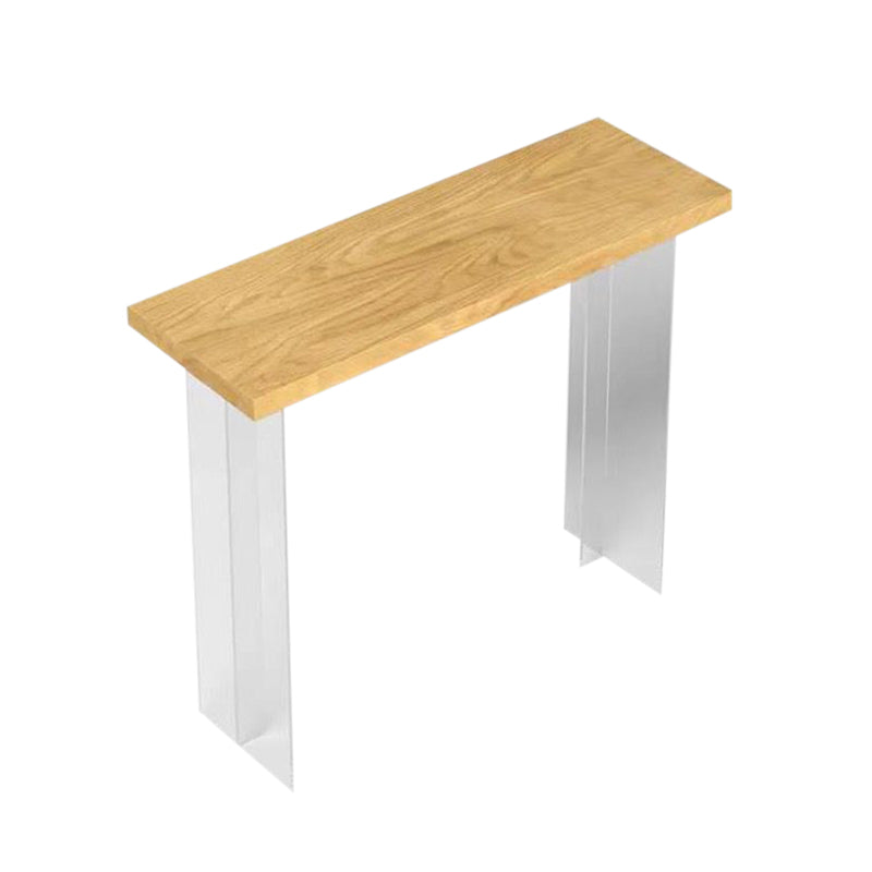 Contemporary Solid Wood Acrylic Base Bar Table for Kitchen Dining Room
