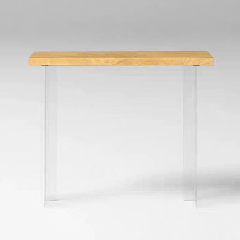 Contemporary Solid Wood Acrylic Base Bar Table for Kitchen Dining Room