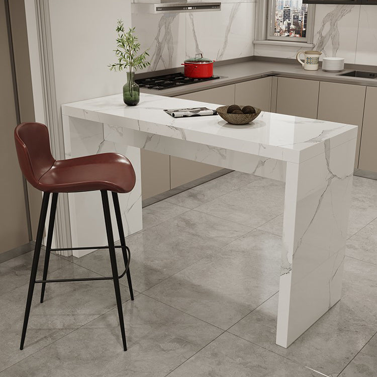 Contemporary Living Room Rectangle Double pedestal Bar Dining Table