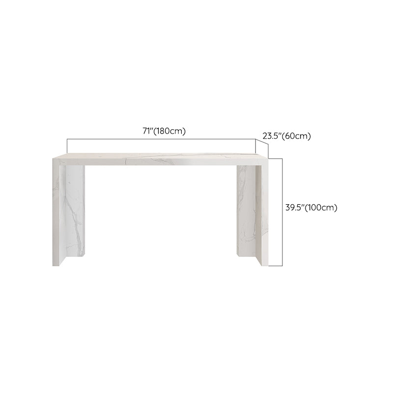Contemporary Living Room Rectangle Double pedestal Bar Dining Table