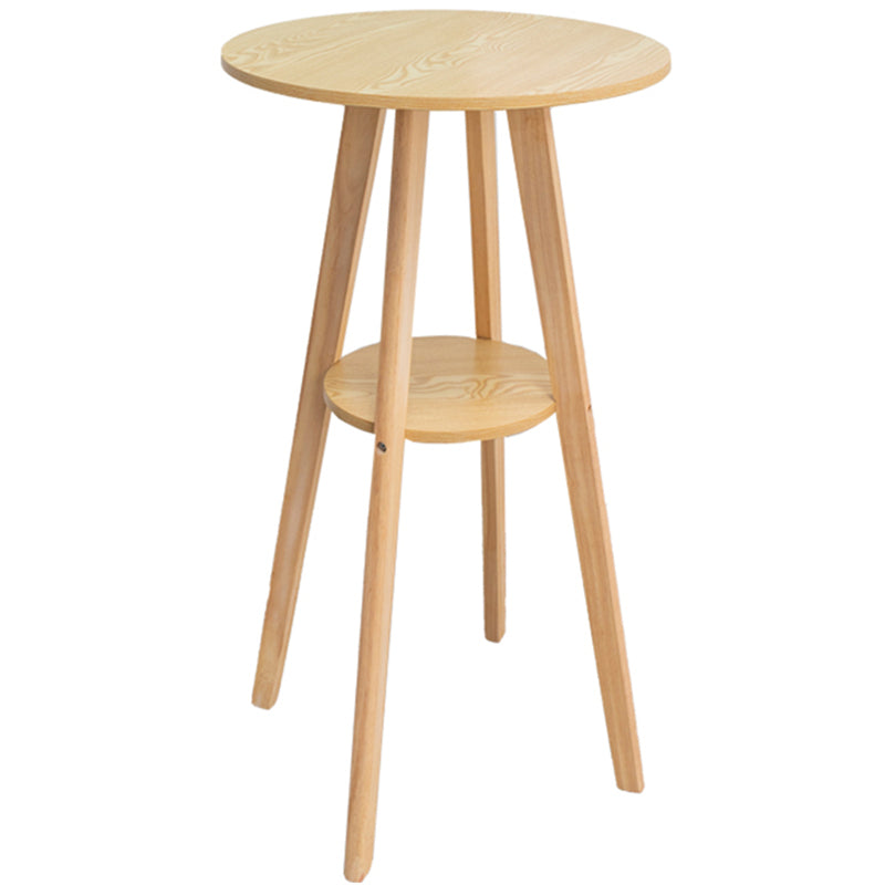 1/3 Pieces Modern Solid Wood Round Pub Table with High Stools