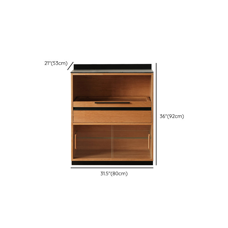 Modern & Contemporary Solid Wood Sideboard Cabinet with Cabinets and Drawers