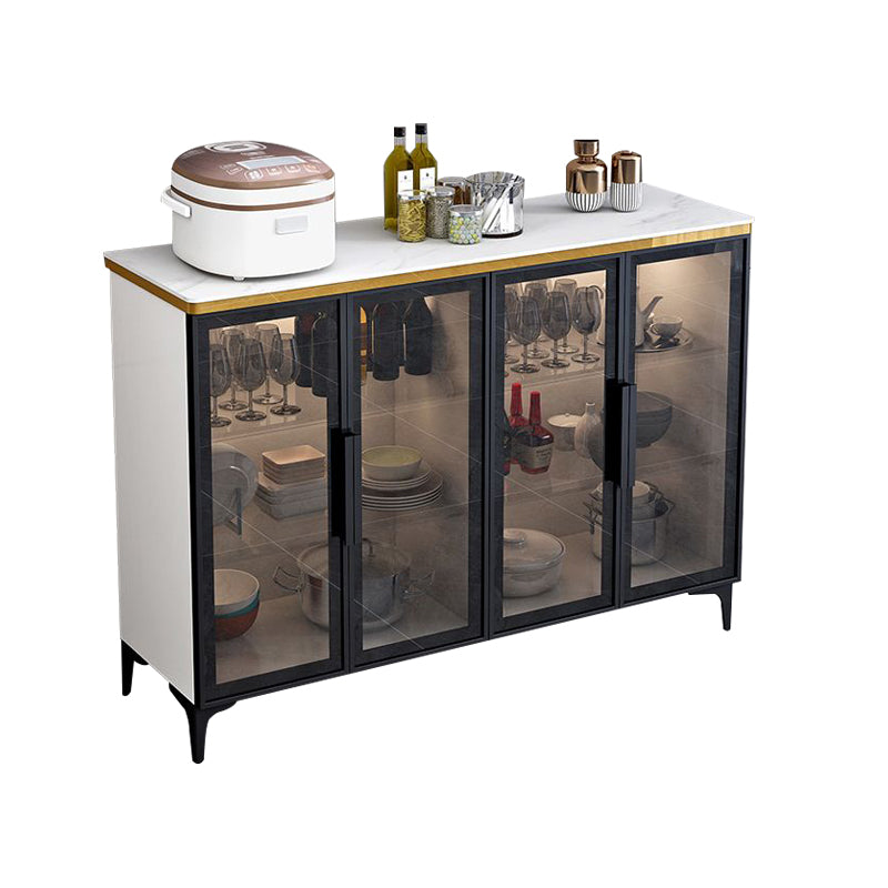 Modern Style Glass Doors Wood Sideboard Cabinet with Cabinets