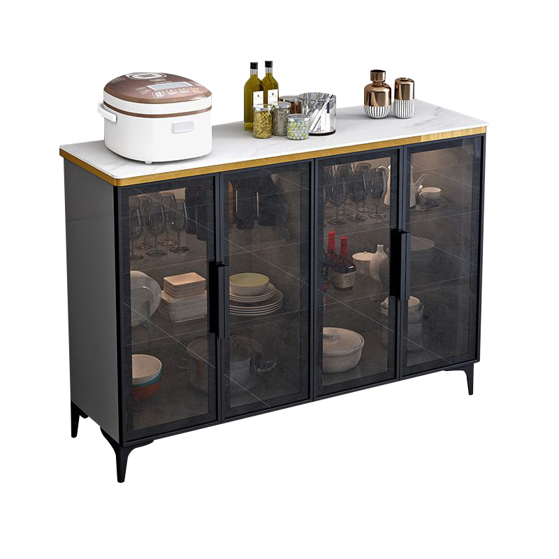 Modern Style Glass Doors Wood Sideboard Cabinet with Cabinets