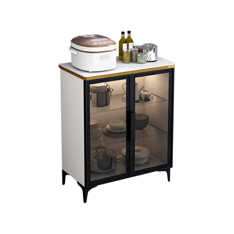 Modern Style Glass Doors Wood Sideboard Cabinet with Cabinets