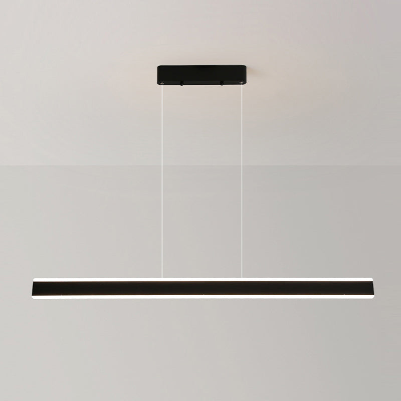 Minimalism Linear LED Hanging Pendant Lights in Black for Dining Room