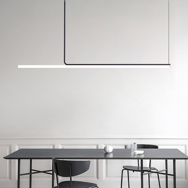 Minimalism Linear LED Hanging Pendant Lights with Metal for Kitchen