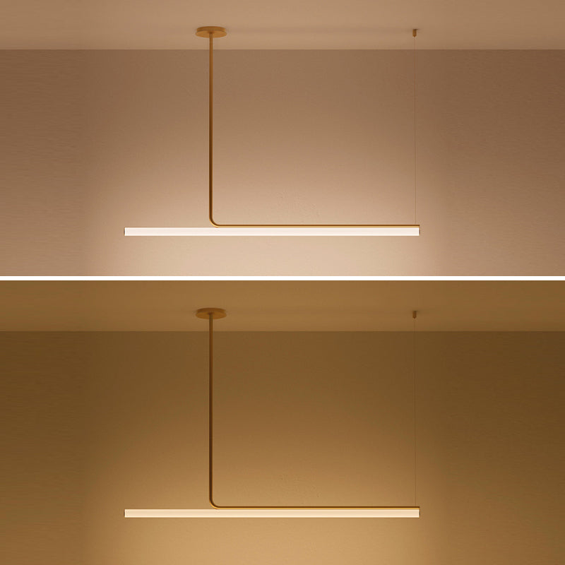 Minimalism Linear LED Hanging Pendant Lights with Metal for Kitchen