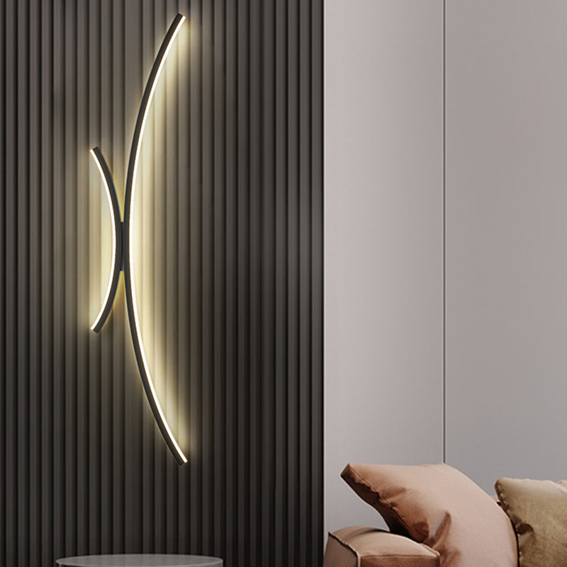 Strip Shape Wall Mount Lamp Modern Style LED with Acrylic Shade for Living Room
