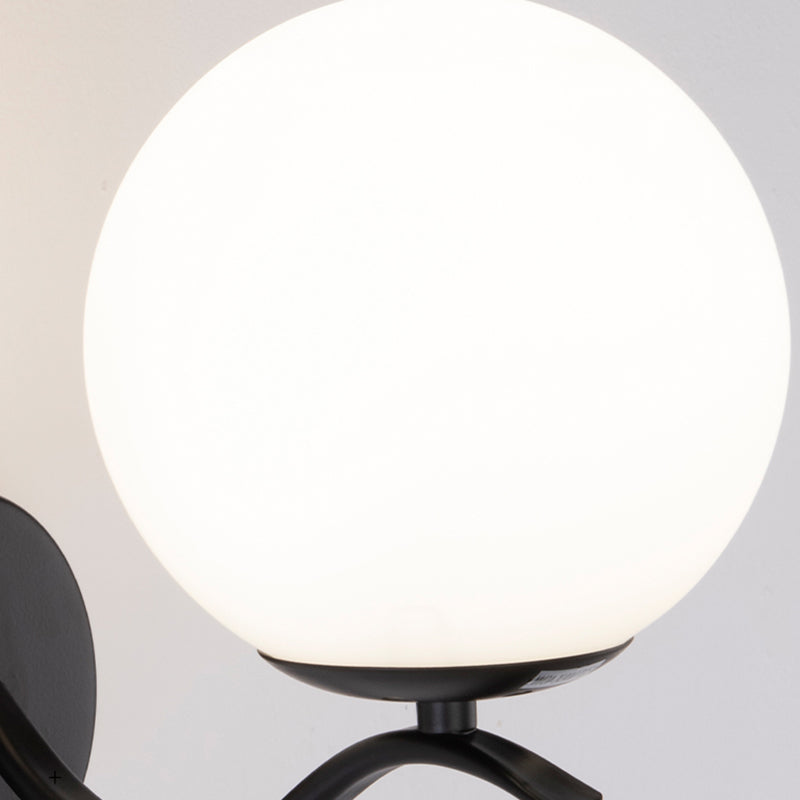 Modern Style Wall Lamp 1-Light Spherical with Glass Shade for Bedroom