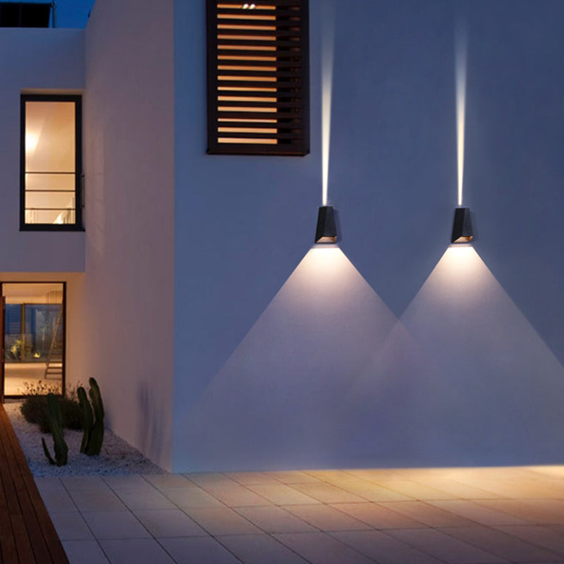 Modern Simple Wall Mount Lamp 2 Lights with Glass Shade for Garden