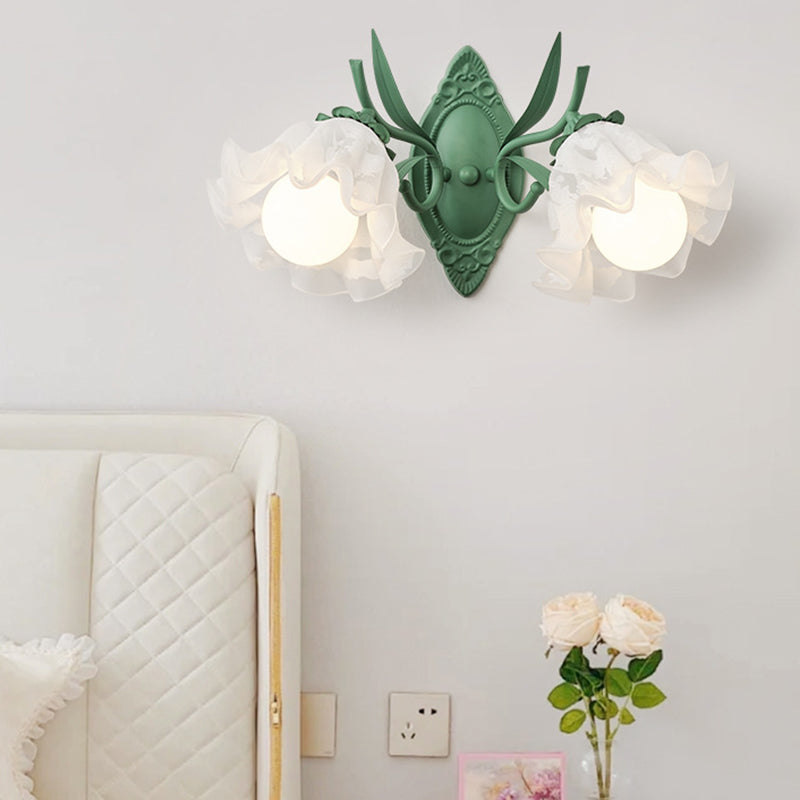 Modern Flower Shape Wall Light Sconces Glass Wall Lighting Fixtures for Bedroom
