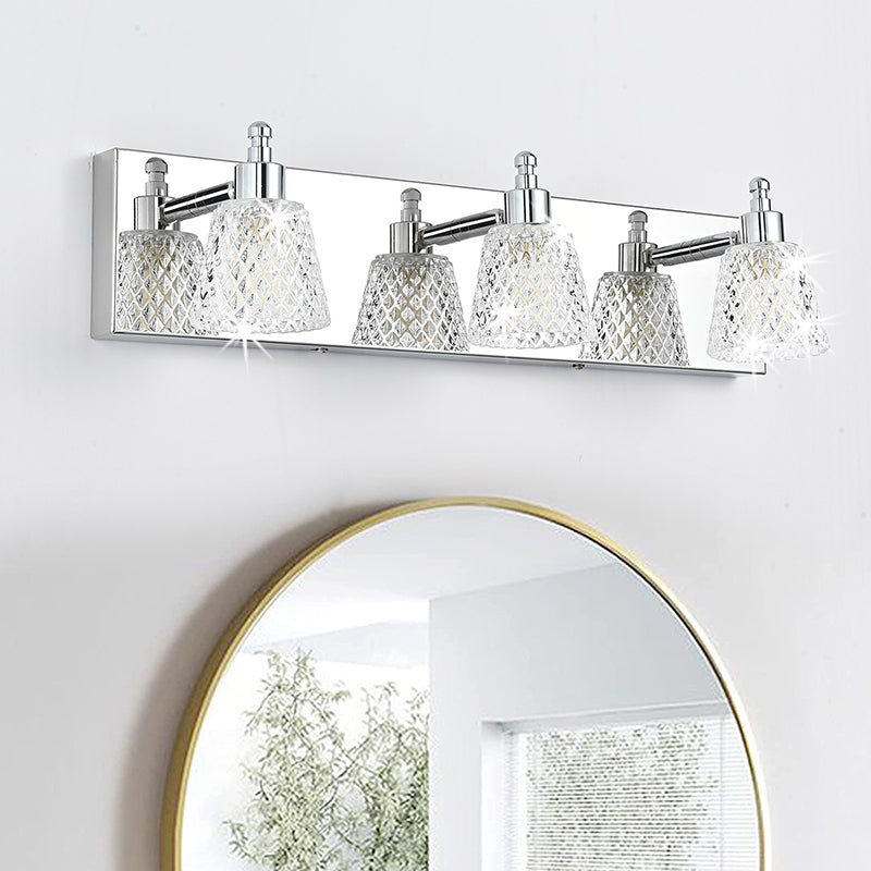 Modern Style Wall Light Sconce with Glass Shade for Washroom