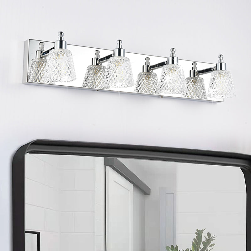 Modern Style Wall Light Sconce with Glass Shade for Washroom