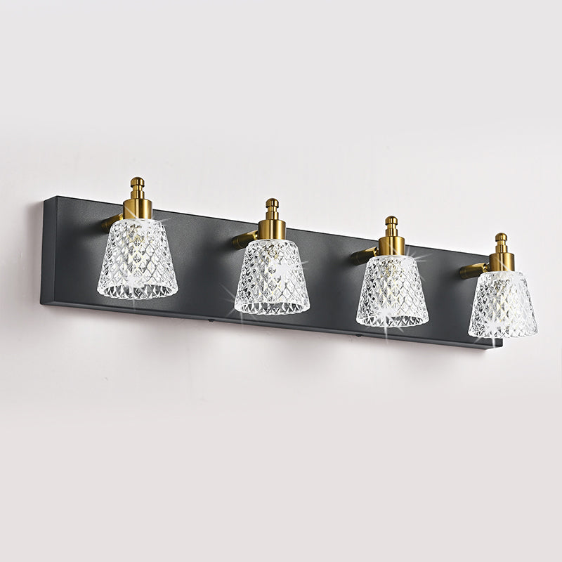 Modern Style Wall Light Sconce with Glass Shade for Washroom