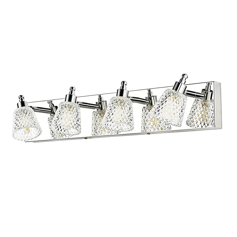 Modern Style Wall Light Sconce with Glass Shade for Washroom