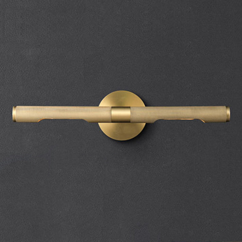 Contemporary Style Wall Light Fixture with Metallic Shade for Washroom