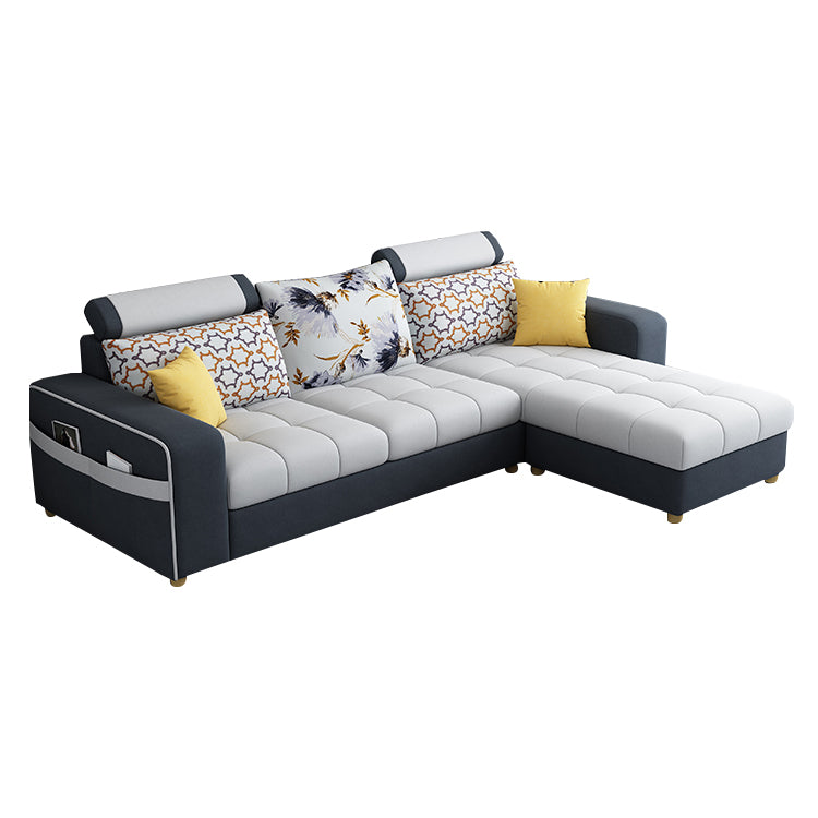 82.67"Long Square Arms Sofa for Living Room Contemporary with Sewn Pillow Back