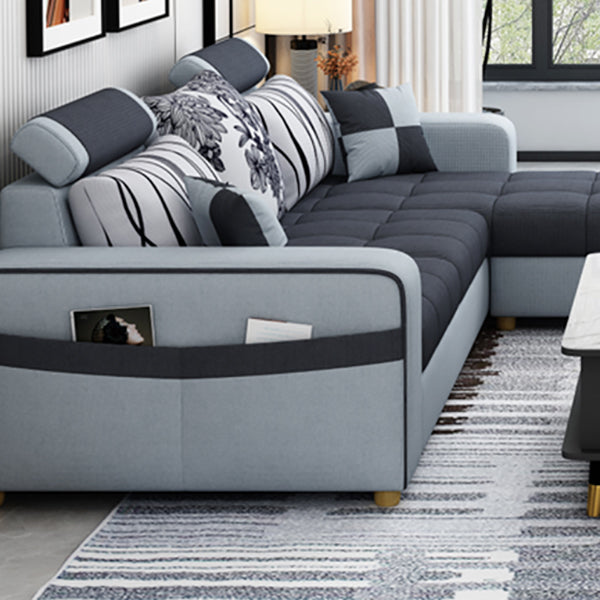 82.67"Long Square Arms Sofa for Living Room Contemporary with Sewn Pillow Back