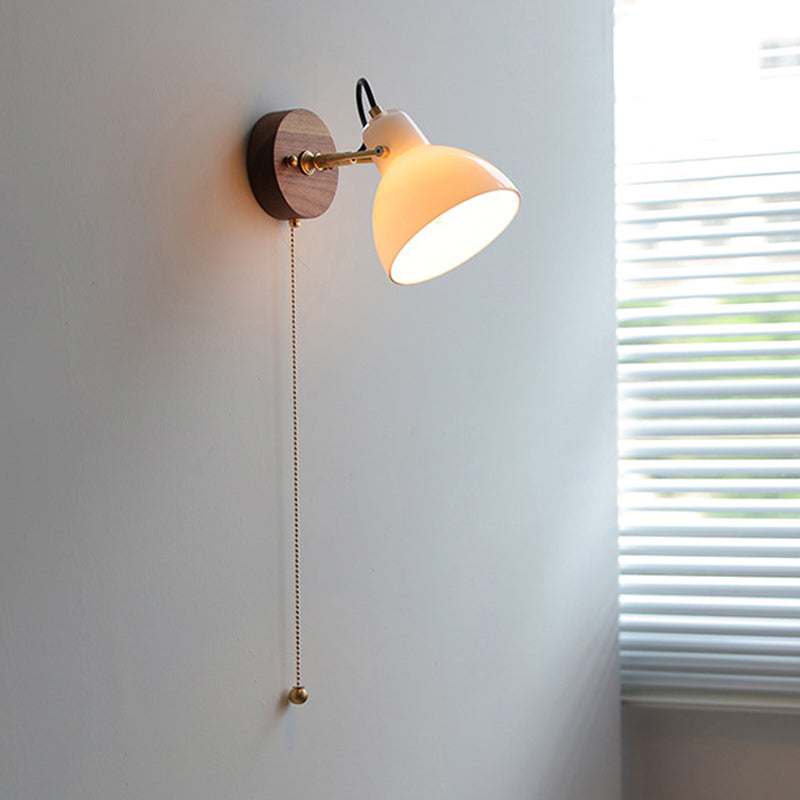 Modernism Glass Shaded Wall Light Metal/Wood Lighting for Restaurant