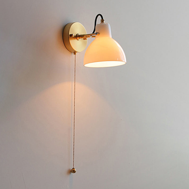 Modernism Glass Shaded Wall Light Metal/Wood Lighting for Restaurant