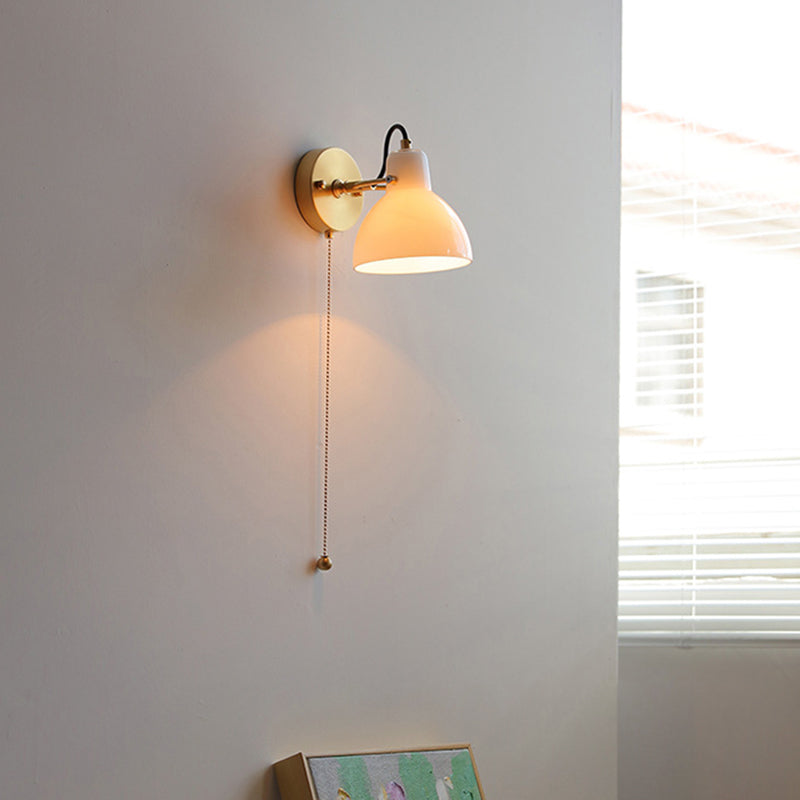 Modernism Glass Shaded Wall Light Metal/Wood Lighting for Restaurant