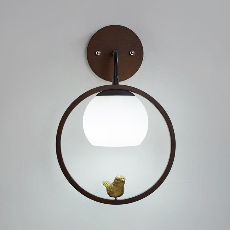 Modern Simple Wall Light Circle Shape Wall Lamp with Glass Shade for Bedroom
