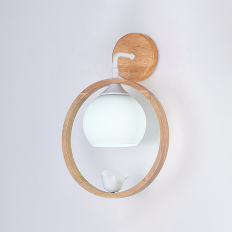 Modern Simple Wall Light Circle Shape Wall Lamp with Glass Shade for Bedroom