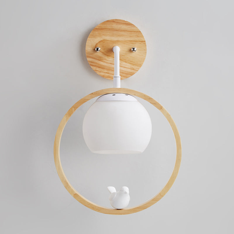 Modern Simple Wall Light Circle Shape Wall Lamp with Glass Shade for Bedroom