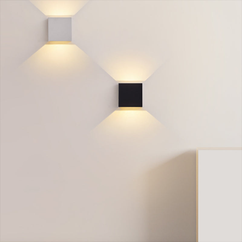 Nordic Style Wall Light Square Shape Wall Lamp with Aluminum Shade for Bedroom