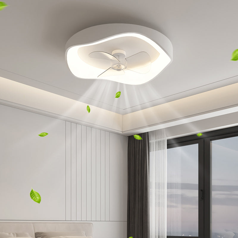 Geometric Shape Metal Ceiling Fans Modern Style 1-Light Ceiling Fan Fixtures in White