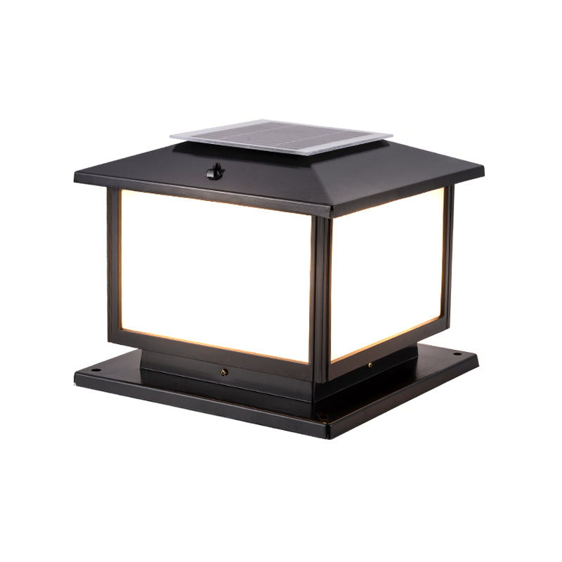 Modern Geometric LED Solar Lighting Fixture with Acrylic Shade for Garden