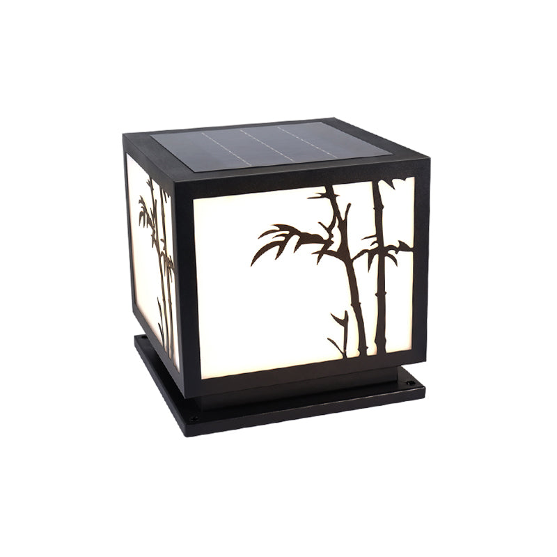 Modern Geometric LED Solar Lighting Fixture with Acrylic Shade for Garden