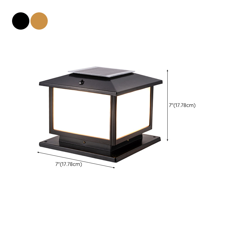 Modern Geometric LED Solar Lighting Fixture with Acrylic Shade for Garden