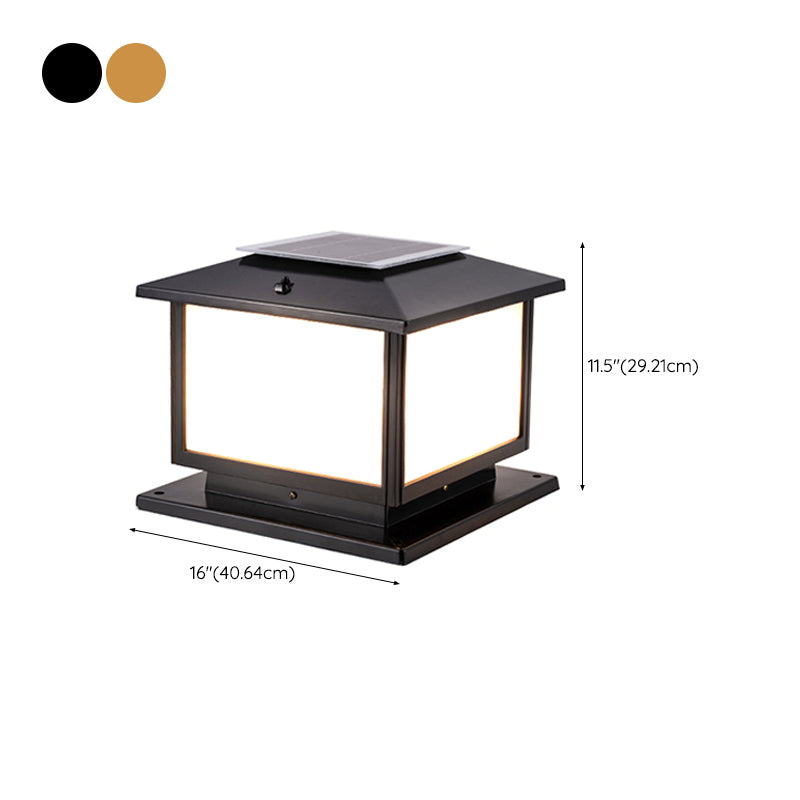 Modern Geometric LED Solar Lighting Fixture with Acrylic Shade for Garden