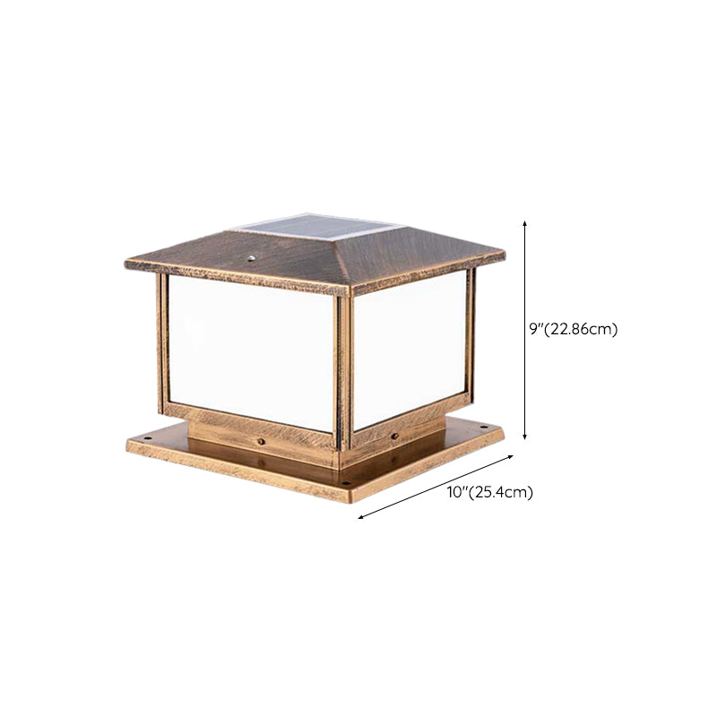 Simple Geometric LED Solar Lighting Fixture with Acrylic Shade for Garden