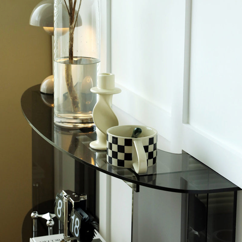 Contemporary Acrylic Console Accent Table with 2 Shelves for Hall
