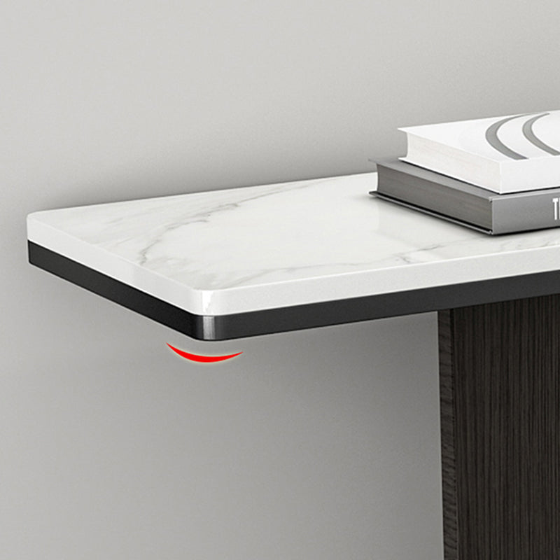 Glam Rectangle Console Accent Table with Stainless Steel Bracket for Hall