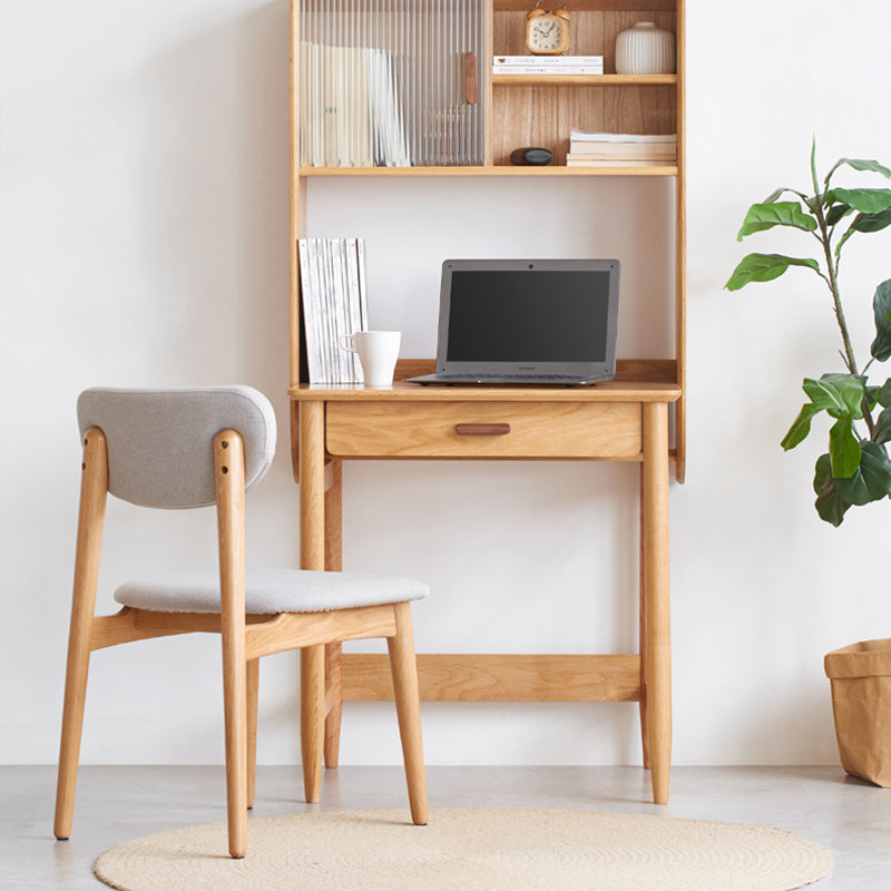 Modern Office Chair Seat Wood Desk Chair with 4 Legs for Bedroom